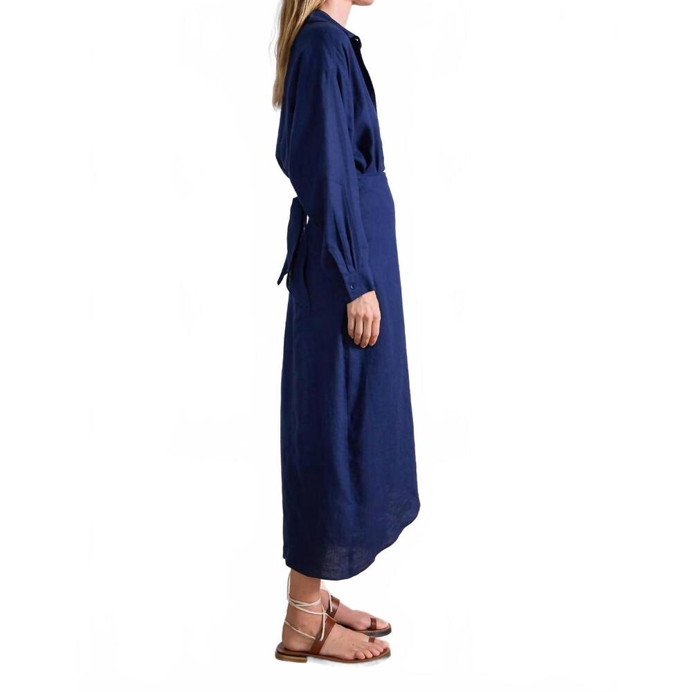 NEW APIECE APART alessandra sarong shirtdress in navy - Picture 4 of 6